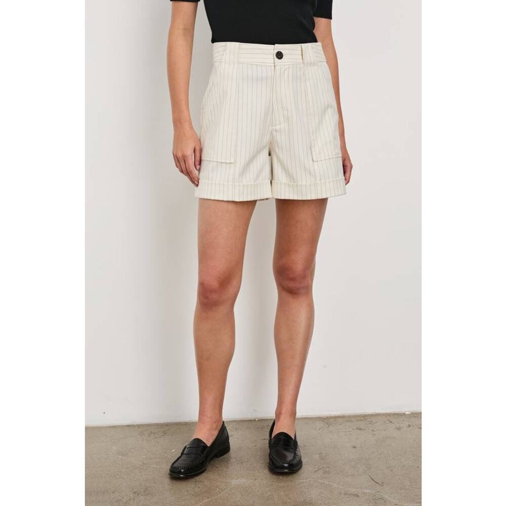 Rails Maryam Short in Birch Pinstripe 6 NWT Suiting Minimalist Quiet Luxury Chic - Picture 3 of 7
